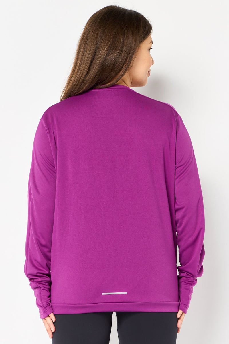 Nike Women Dri Fit Long Sleeve Running Top, Purple - Image 4